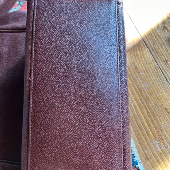 Vintage Chanel Chain Handle Caviar Brown Logo Bag Tote - Picture 4 of 16